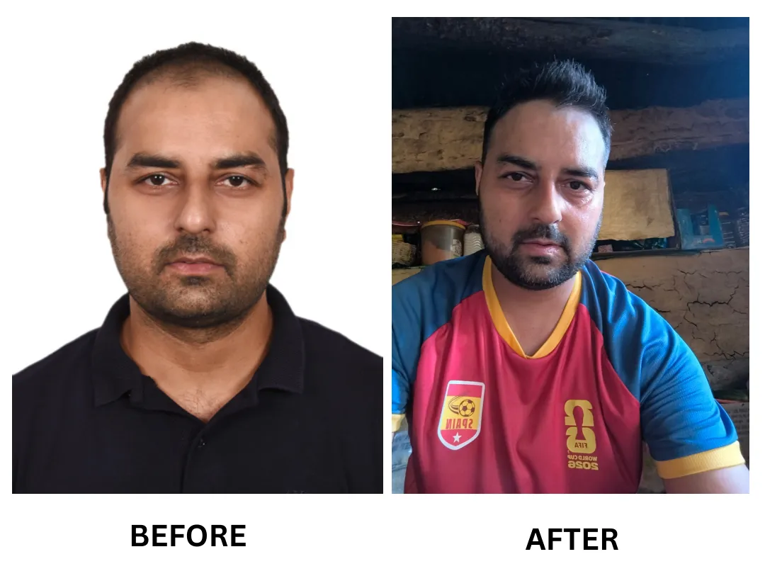 A customer's hair before and after (4)