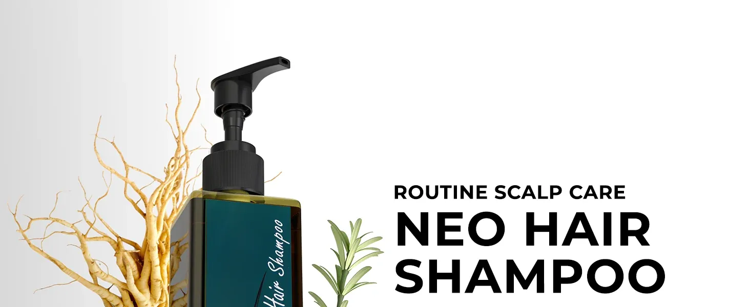 Neo Hair Shampoo 250 ml bottle with ginseng root and rosemary — routine scalp care