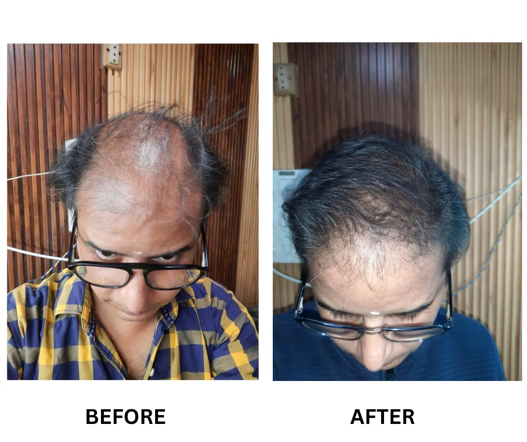 A customer's hair before and after (1)