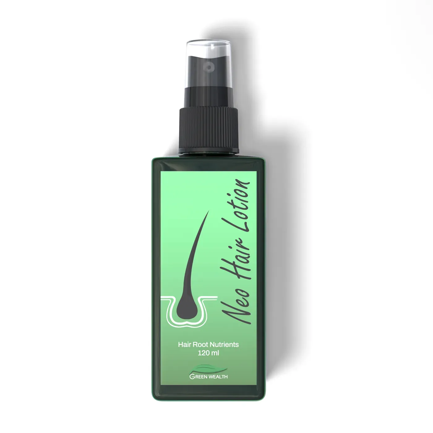 Green Wealth Green Wealth Neo Hair Lotion® — 120 ml Green Wealth Neo Hair Lotion 120 ml spray bottle, front view on a pale studio background