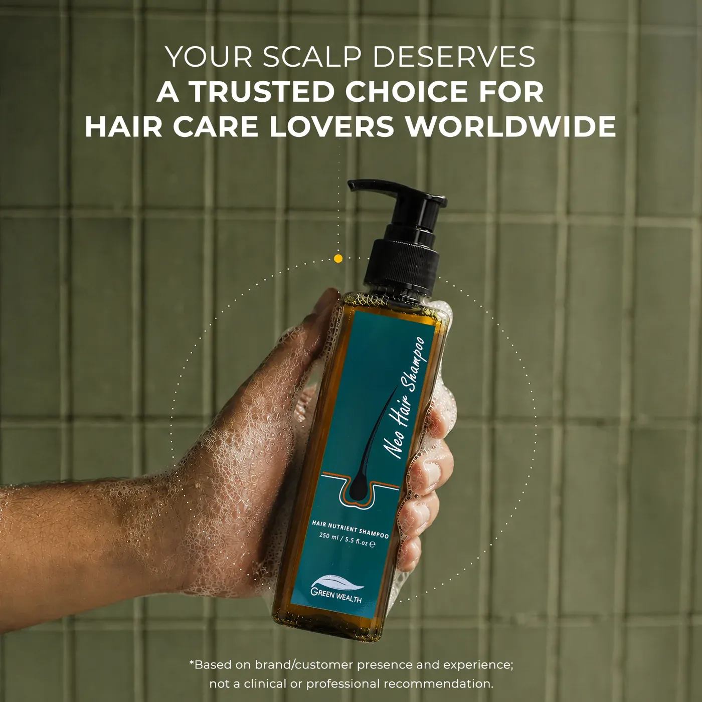 Neo Hair Shampoo 250 ml bottle photographed beside its printed carton